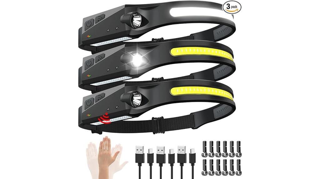 rechargeable headlamp 3 pack
