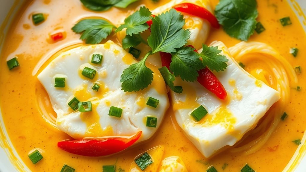 rich coconut fish spices