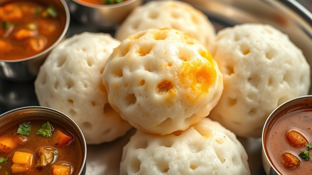 selecting textured flavored idlis