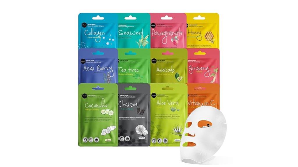 set of 12 facial masks