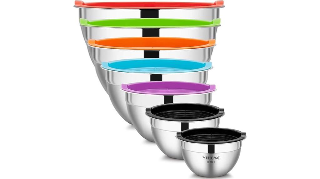 seven piece metal mixing bowls