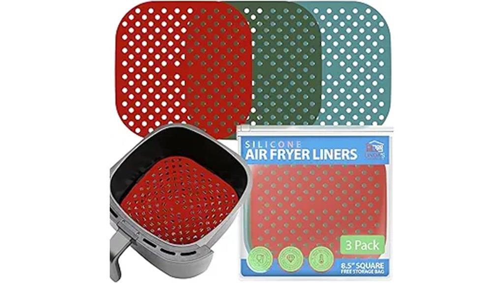 silicone square air fryer liners