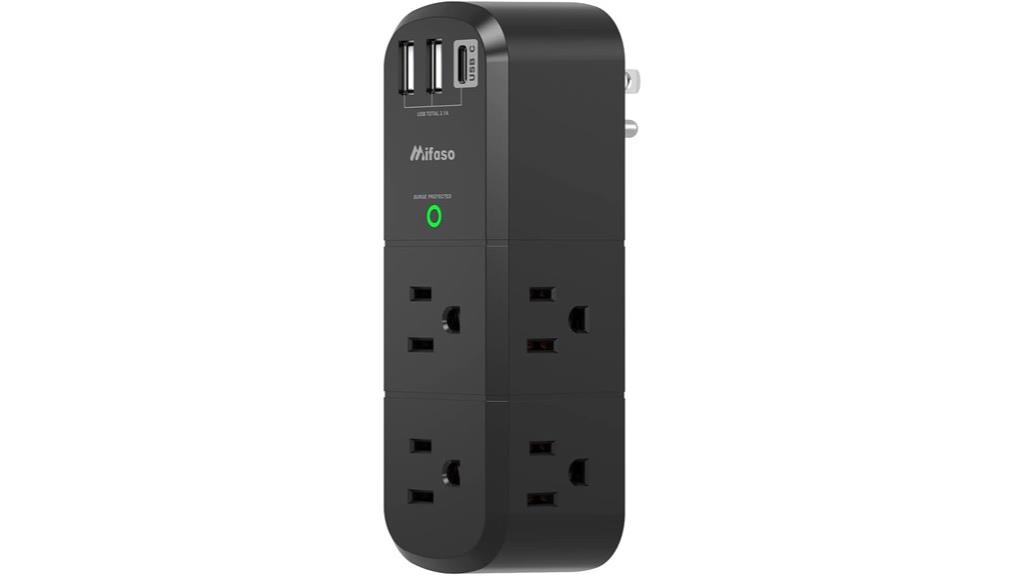 six ac and usb ports