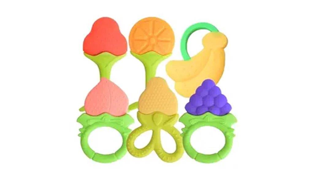 six bpa free silicone teethers