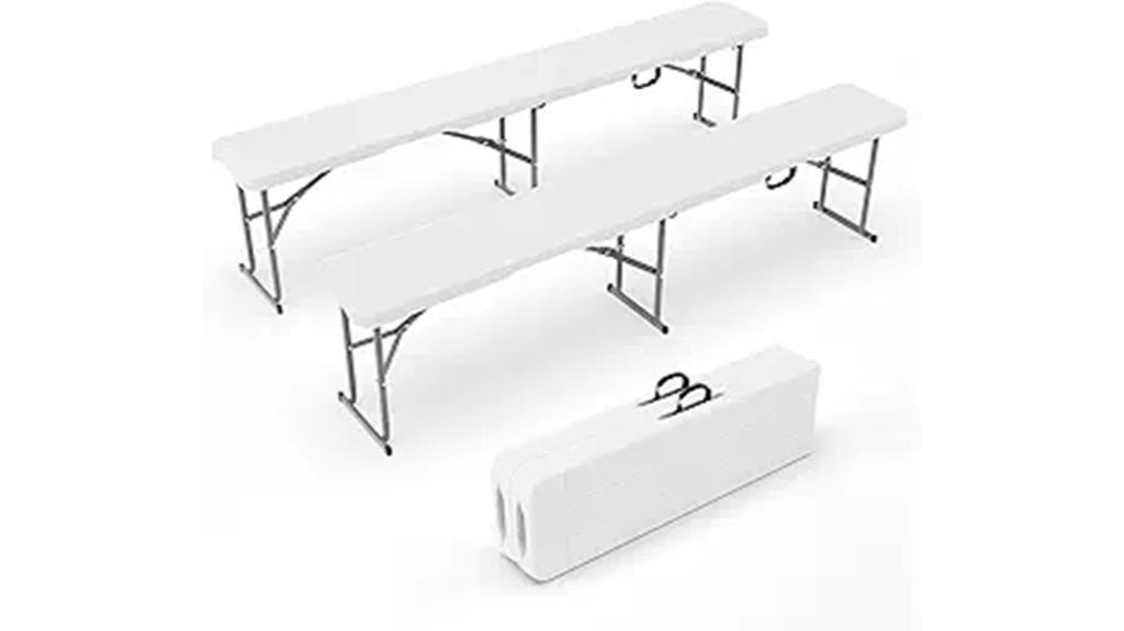 six foot plastic folding benches