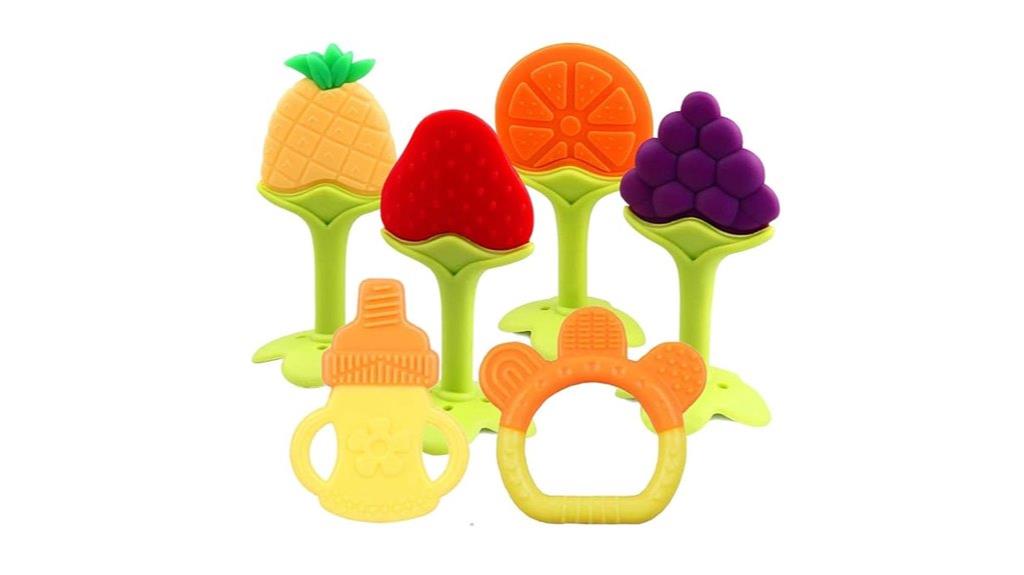 six pack silicone teething toys
