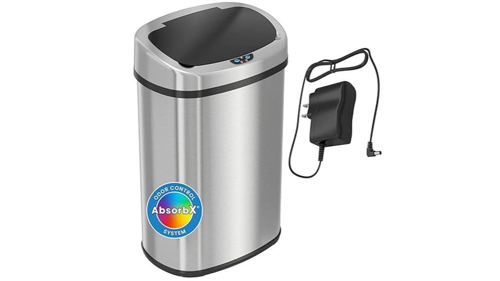 small stainless trash can