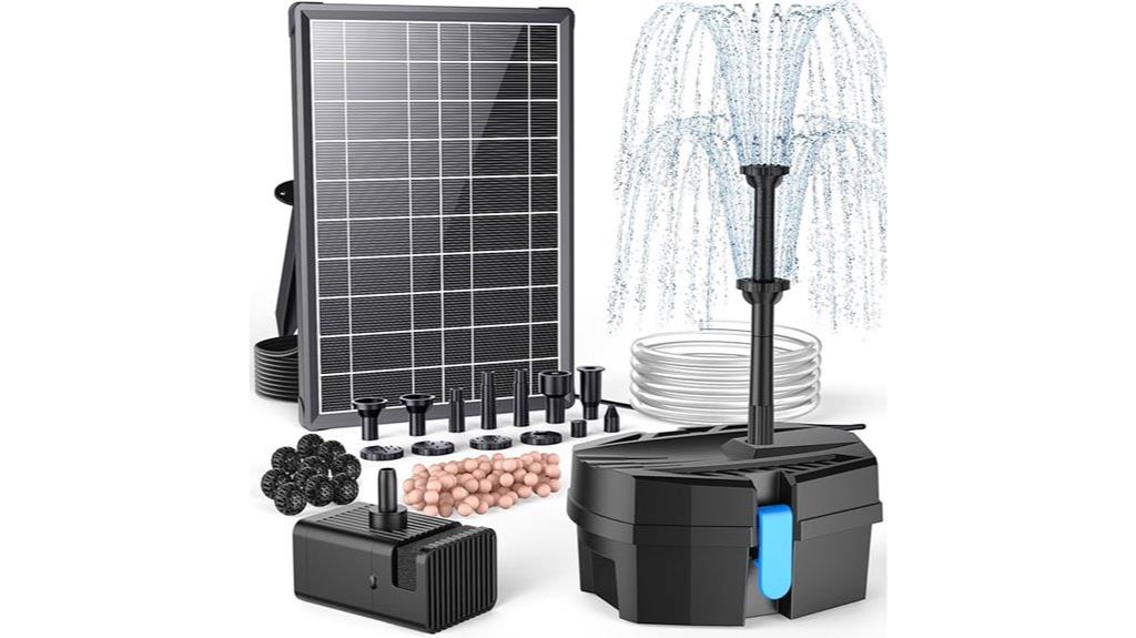 solar powered pond fountain