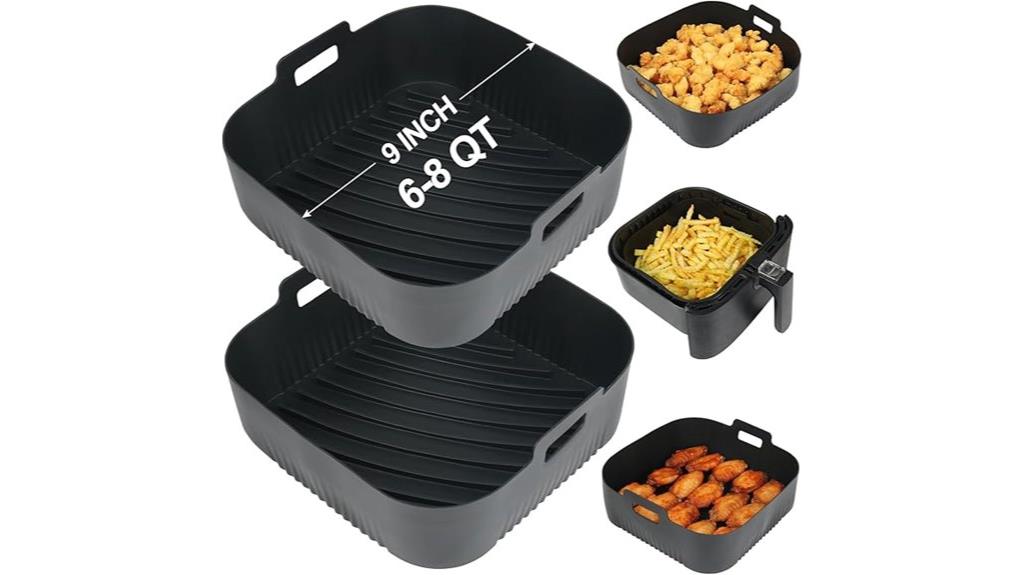 square silicone air fryer liners