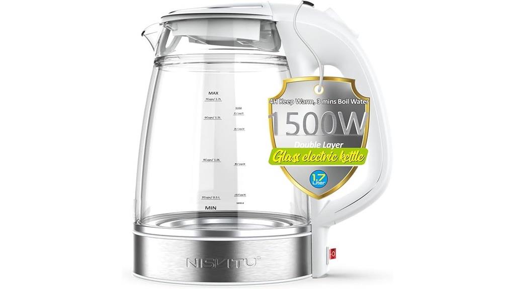stainless double glass kettle