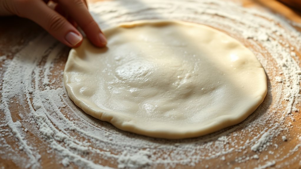 stretch dough with care