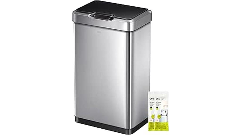 touchless stainless steel trash