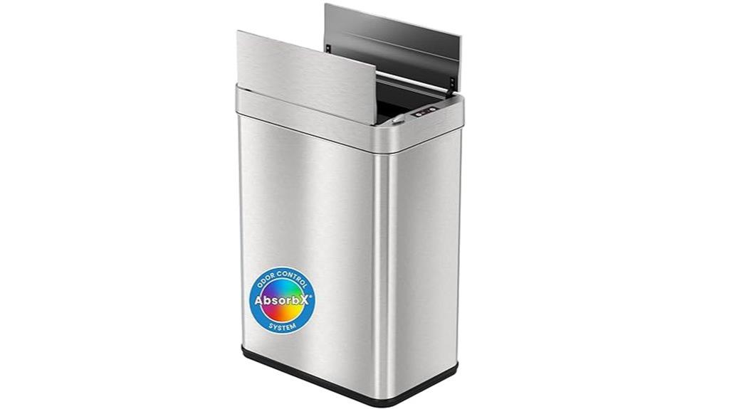 touchless steel trash can