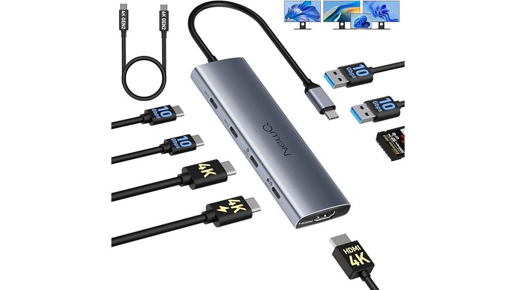 triple monitor usb c hub