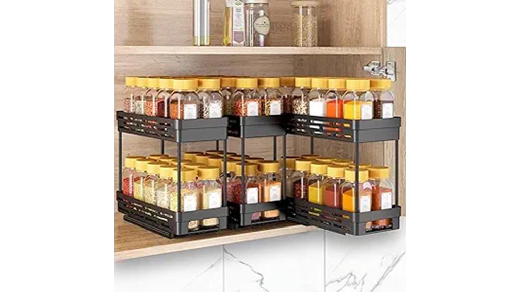 triple pull out spice rack