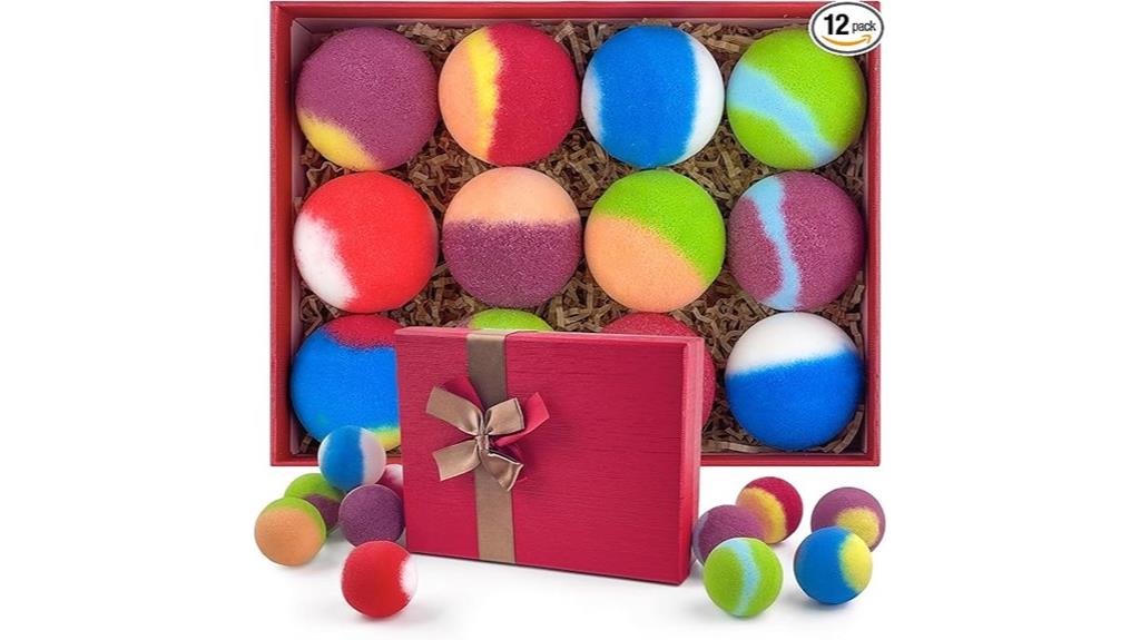 twelve bath bombs gift set