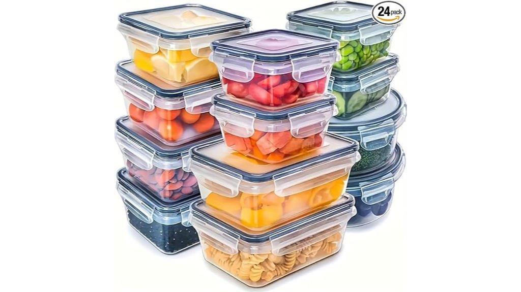 twenty four airtight containers