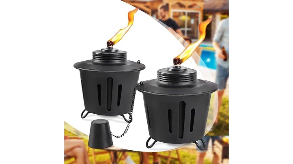 two citronella torches