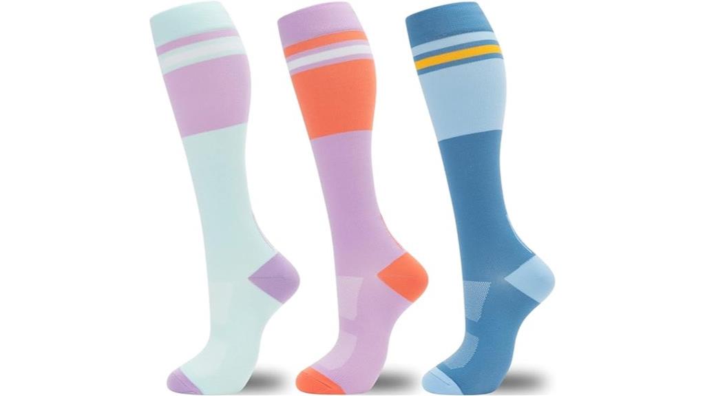 unisex 3 pair compression socks