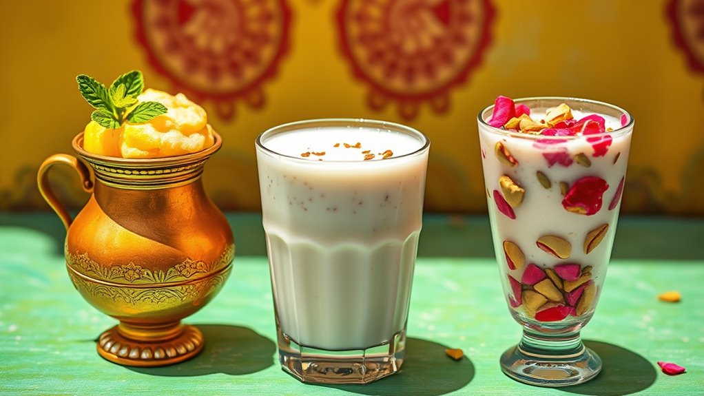 varied indian lassi flavors