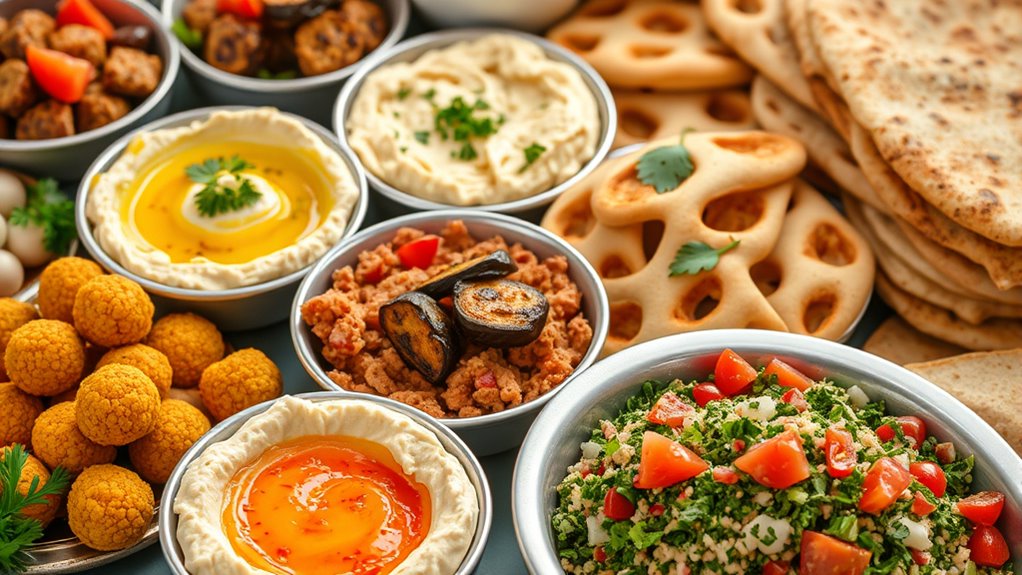 variety of lebanese appetizer platters