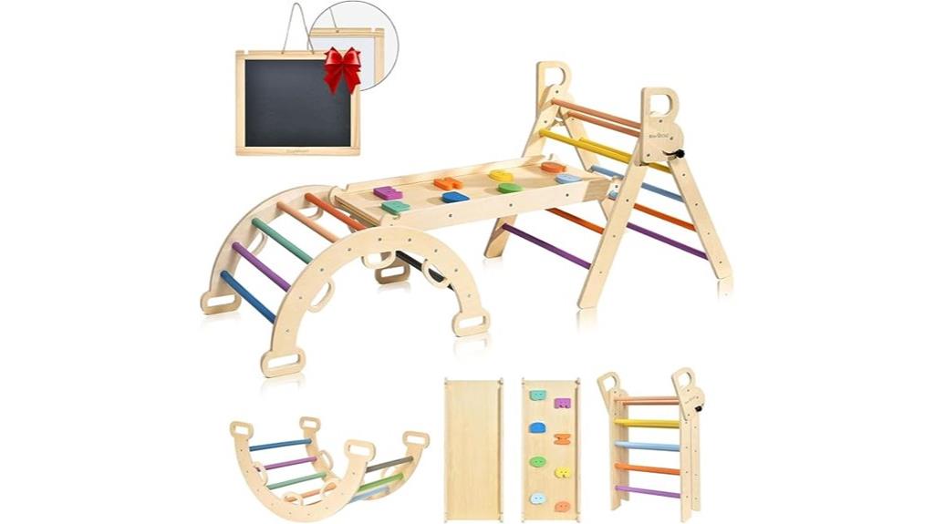 versatile foldable wooden climber
