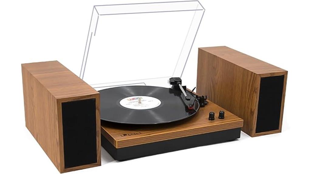 vinyl player with speakers