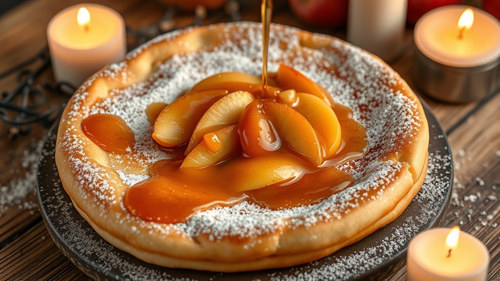 warm caramel apple pancake