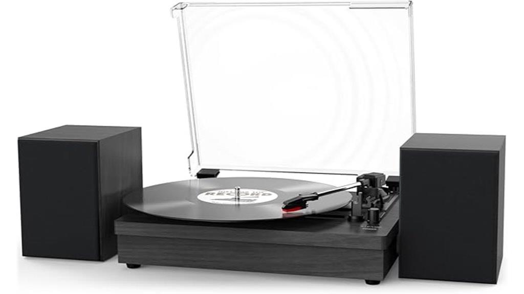 wireless record player with speakers