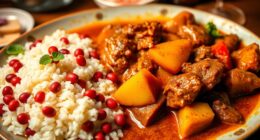 caribbean curry goat dinner