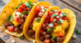 chorizo egg salsa tacos
