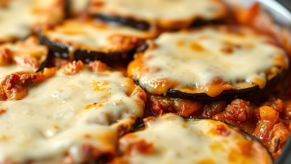 eggplant meat b chamel layers