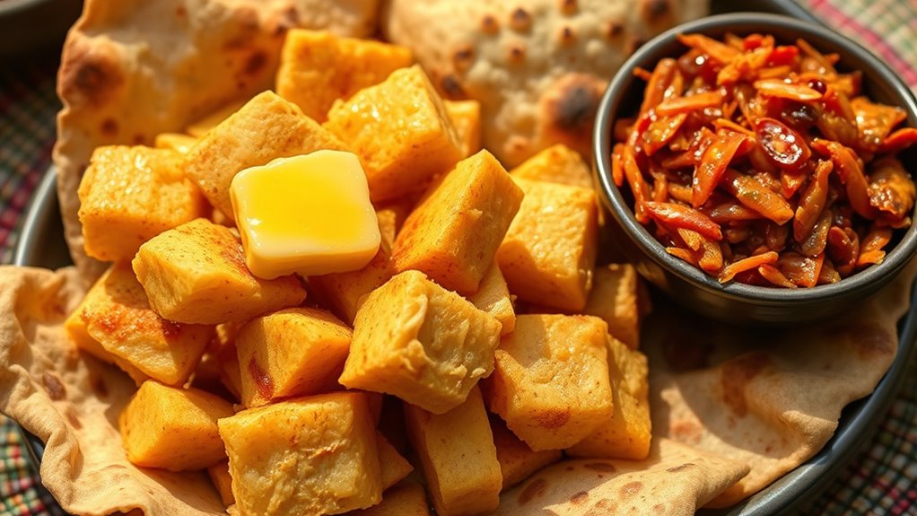 ethiopian breakfast chechebsa and firfir