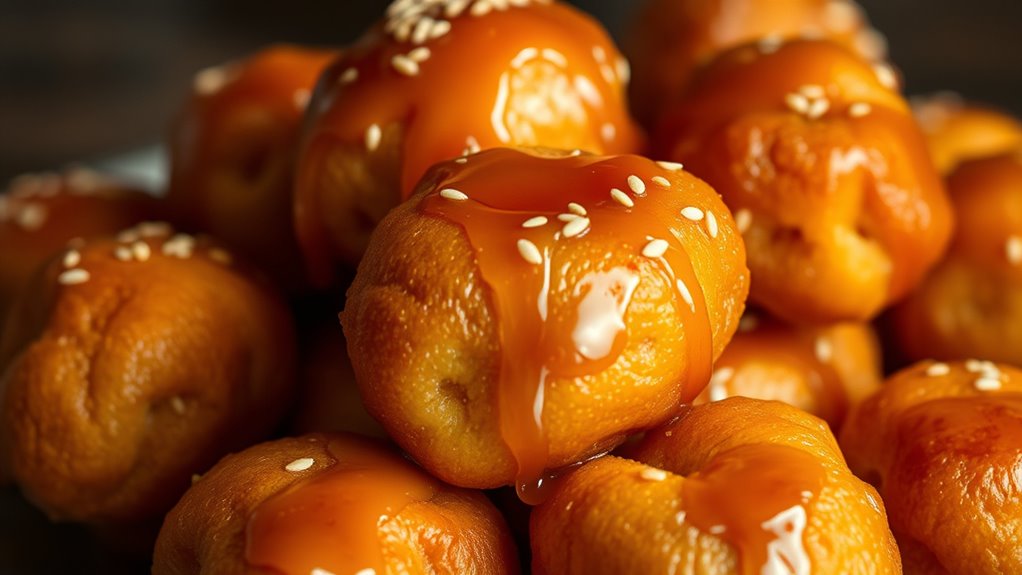 greek honey dipped fried donuts