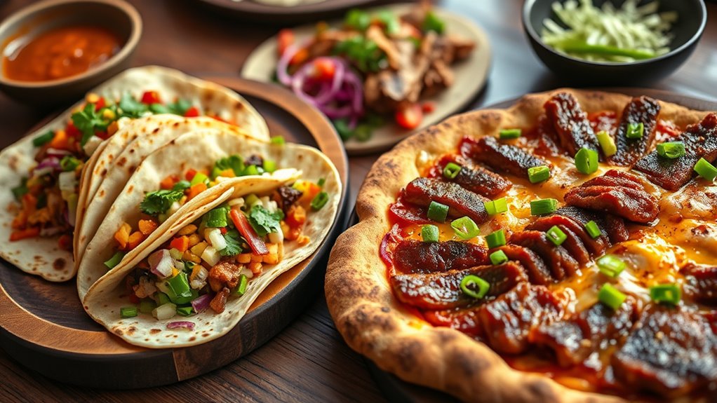 indian tacos and korean bbq