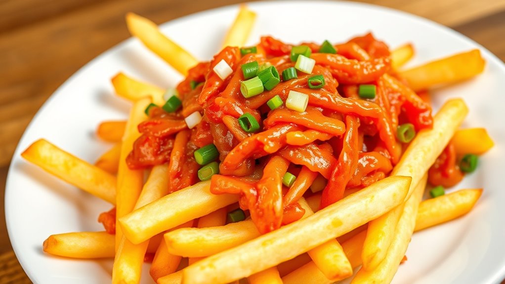 korean inspired poutine lunch