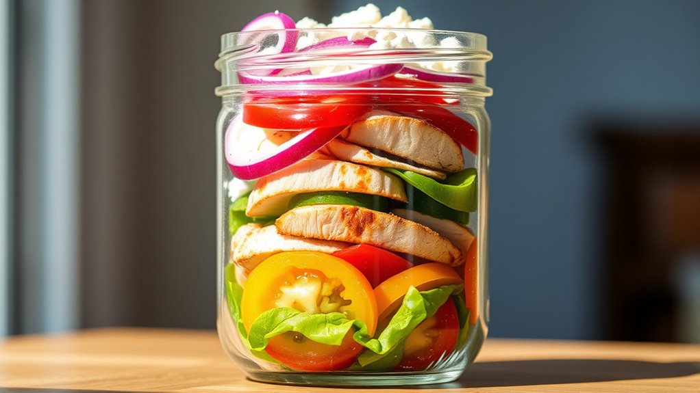 layered salad jar preparation