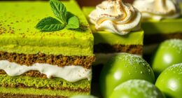 matcha tiramisu and mochi