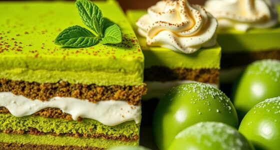 matcha tiramisu and mochi