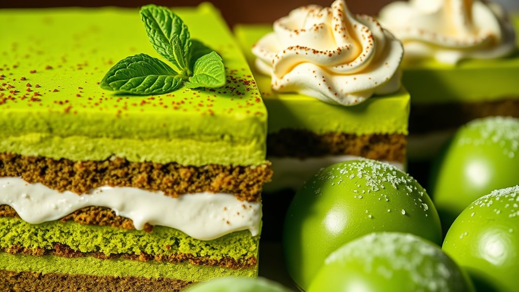 matcha tiramisu and mochi