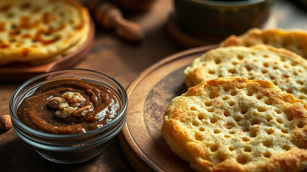 moroccan pancakes with spreads