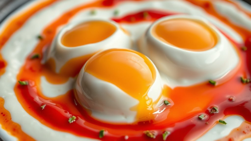 perfect poached eggs and sauce