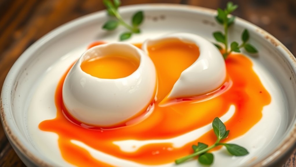 poached eggs with chili yogurt