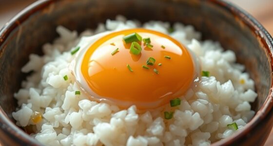 raw egg rice breakfast