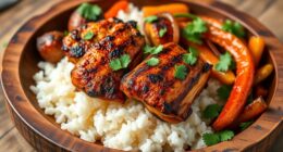 spicy jamaican chicken bowls