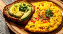 spicy omelette and toast