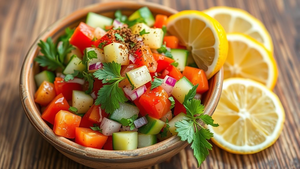 spicy tomato cucumber salad