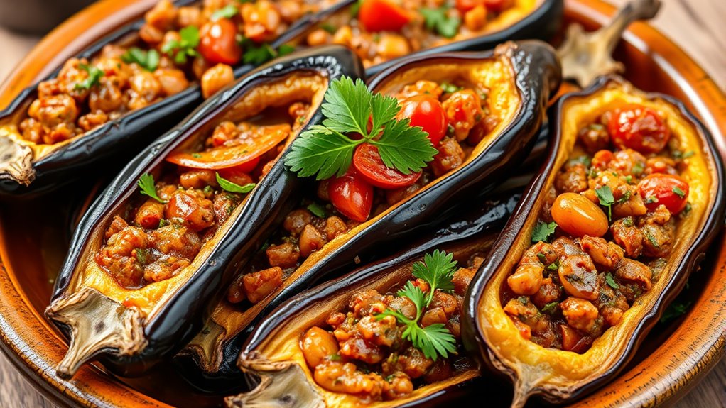 stuffed eggplants with herbs