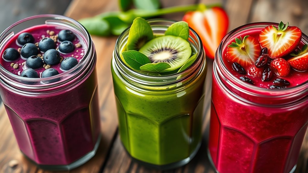 superfood berry green smoothies