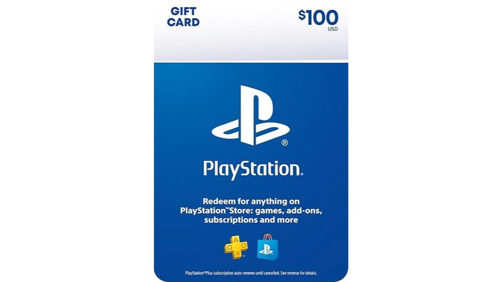 100 physical playstation gift card